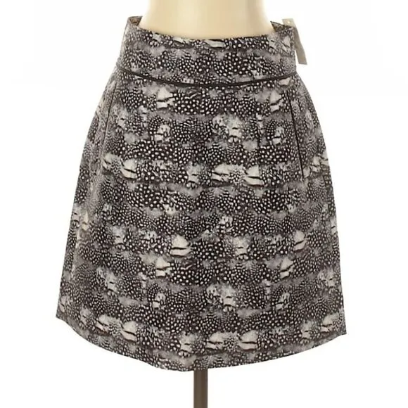 NEW J. Crew Zip Mini Pencil Skirt in Feather Abstract Speckled Print Size 2