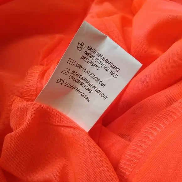 New! Laser Cut Out Neon Orange Coral Scuba Sleeveless Crop Pencil Skirt Set M