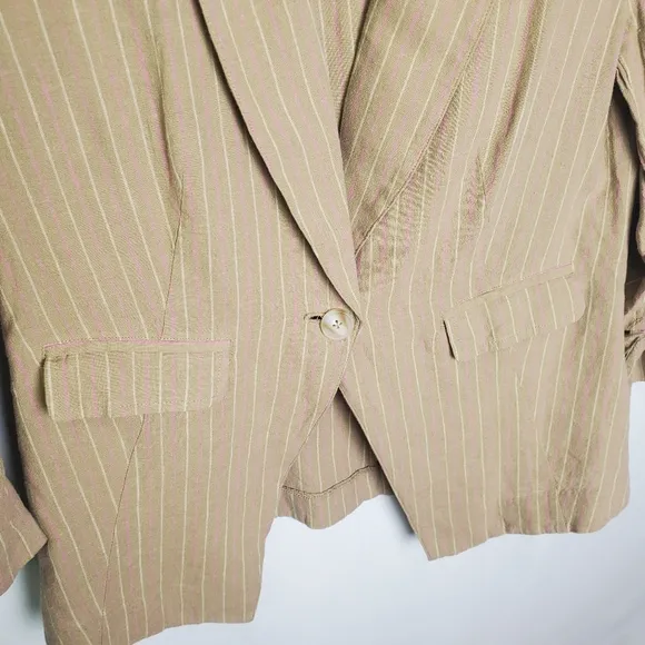 Nic Zoe Central Park Organic Linen Blend Blazer Size 10