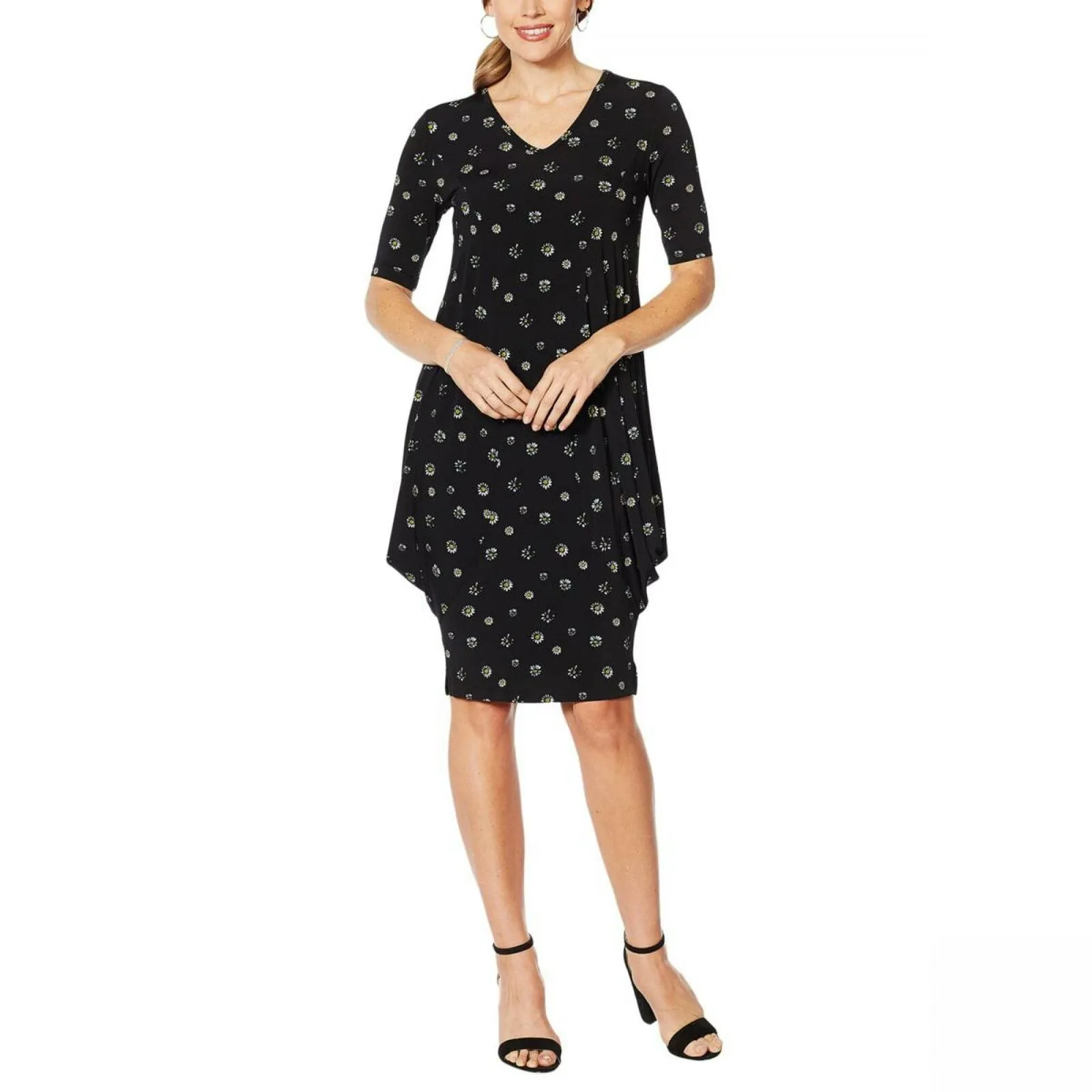 Nina Leonard Women's Plus Size Printed 2-in-1 Style Tunic Dress