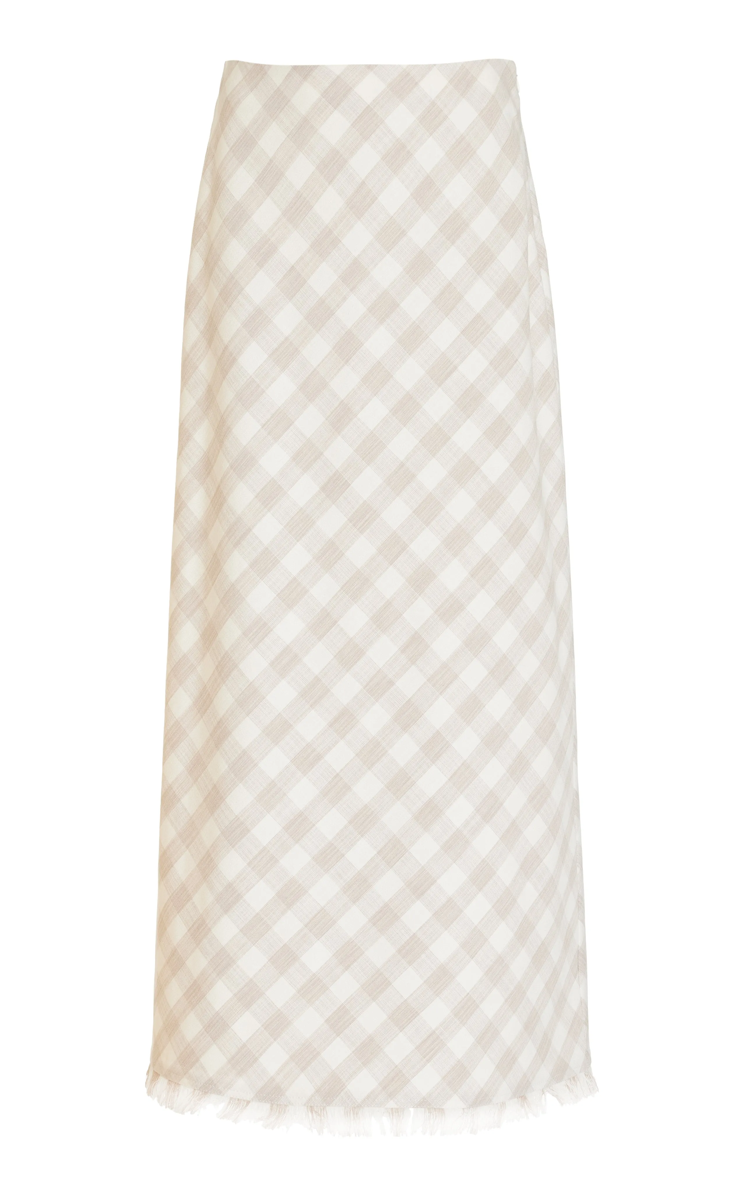 Noelle Pencil Skirt - Sand Gingham