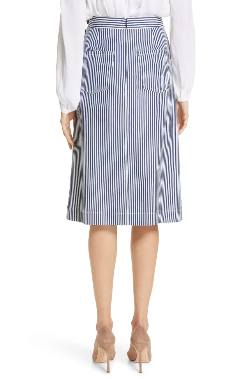 Nordstrom Signature Stripe Cotton Blend Skirt, Sz 18! Retails $249 