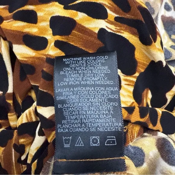 Norma Kamali Tan‎ Leopard Cheetah Animal Print Long Sleeveless Sheath Dress