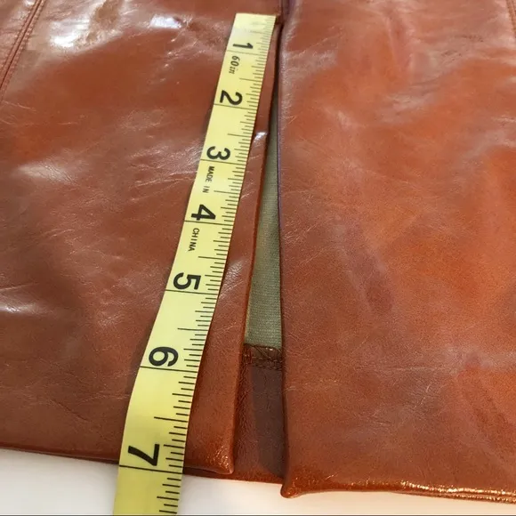 NWOT BISHOP   YOUNG Brown Vegan Faux Leather Pencil Skirt Size Small