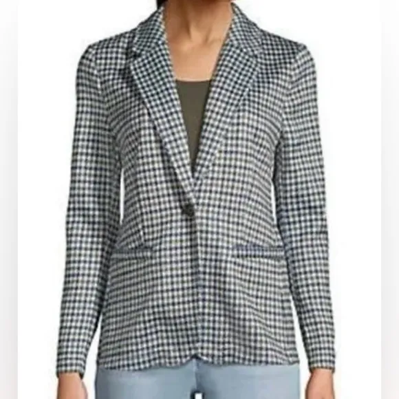 NWOT Lands’ End sweater fleecee one button houndst blazer jacket XL