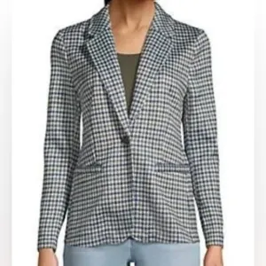 NWOT Lands’ End sweater fleecee one button houndst blazer jacket XL
