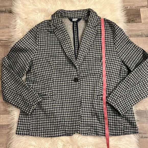 NWOT Lands’ End sweater fleecee one button houndst blazer jacket XL