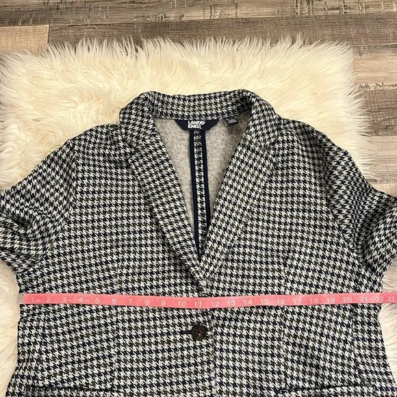 NWOT Lands’ End sweater fleecee one button houndst blazer jacket XL