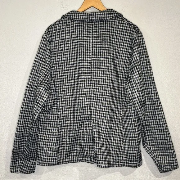 NWOT Lands’ End sweater fleecee one button houndst blazer jacket XL