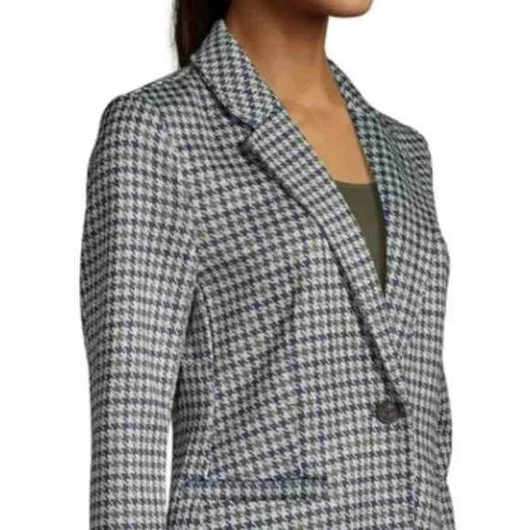 NWOT Lands’ End sweater fleecee one button houndst blazer jacket XL