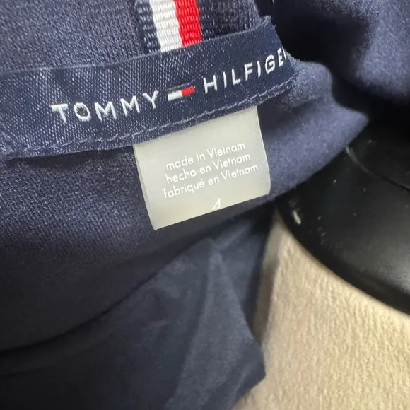 NWOT Tommy Hilfiger Notched Ponte Navy Jacket Blazer Silver Button Down Size4