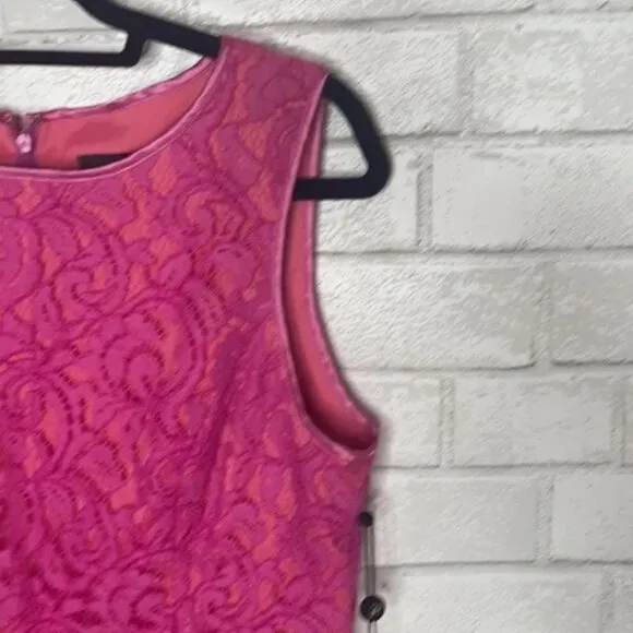 NWT Adrianna Papell Pink Lace Sheath Pocket Dress