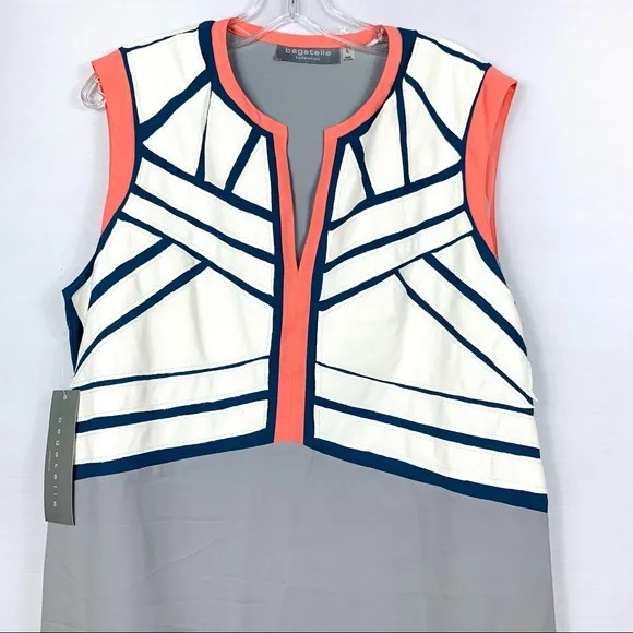 NWT Bagatelle Blue/Gray Block Geometric Dress