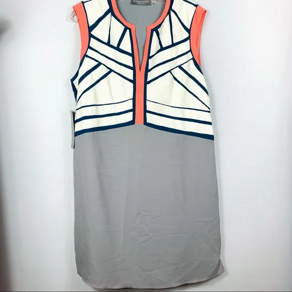 NWT Bagatelle Blue/Gray Block Geometric Dress