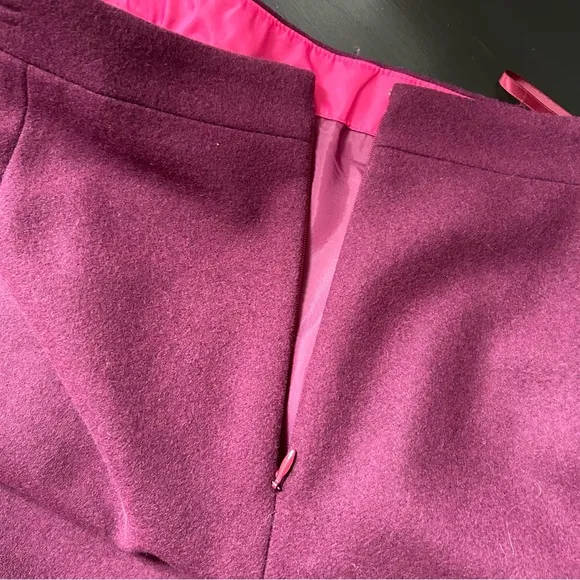 NWT Burgundy J.Crew The Pencil Skirt In Double-Serge Wool, Size 18