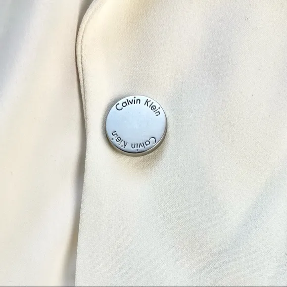 NWT Calvin Klein Two Button Ivory Lux Blazer