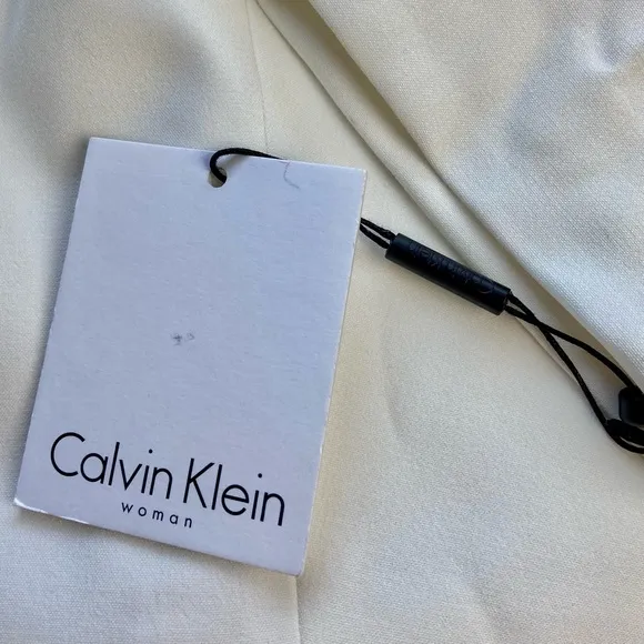 NWT Calvin Klein Two Button Ivory Lux Blazer