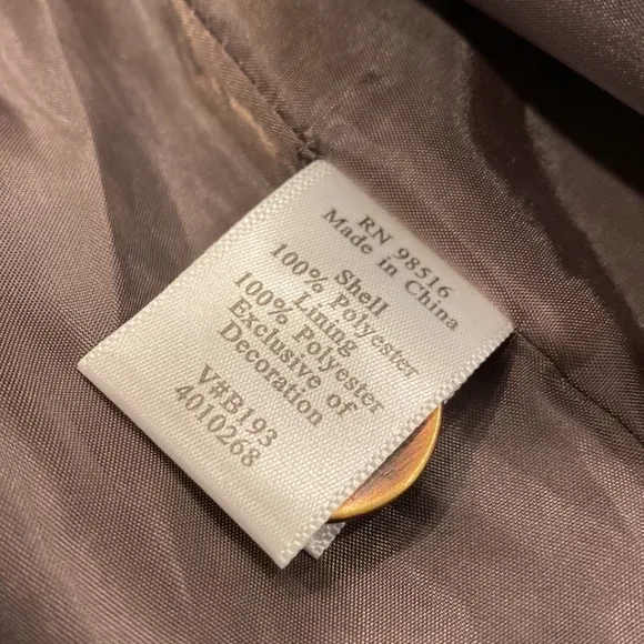 NWT Coldwater Creek Brown Lined Sequin Detail Misses Jacket L 14-16