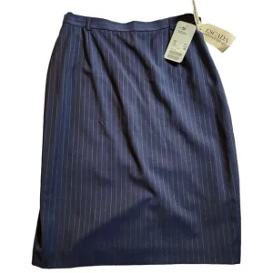 NWT Escada Margaretha Ley Women's Blue Pinstripe Pencil Skirt Size 38 (US 8) B30