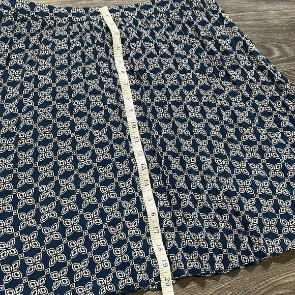 NWT J. Crew Pleated Mini Skirt Seaport Blue Autumn Lined Print Preppy Size 10