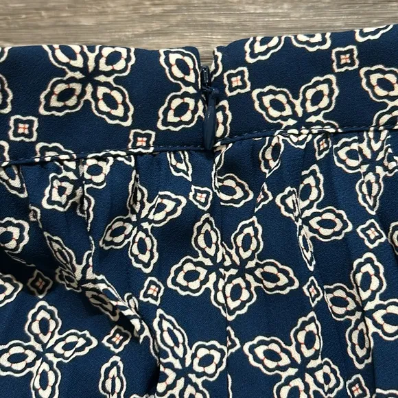 NWT J. Crew Pleated Mini Skirt Seaport Blue Autumn Lined Print Preppy Size 10