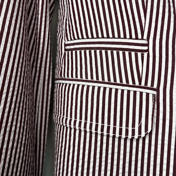 NWT J. Crew Schoolboy seersucker blazer jacket striped 6