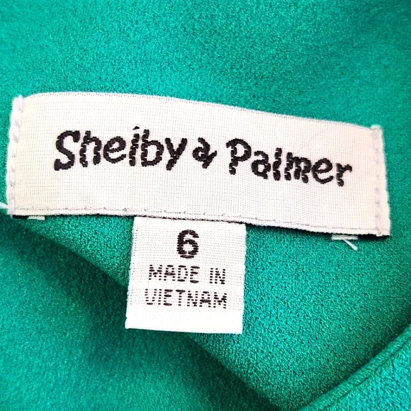 NWT Shelby &amp; Palmer New Emerald Green Tulip Sleeve Shearh Dress Size 6
