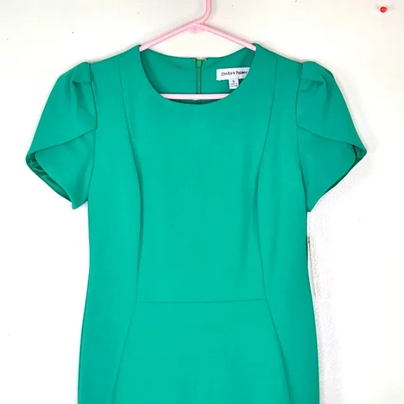 NWT Shelby &amp; Palmer New Emerald Green Tulip Sleeve Shearh Dress Size 6