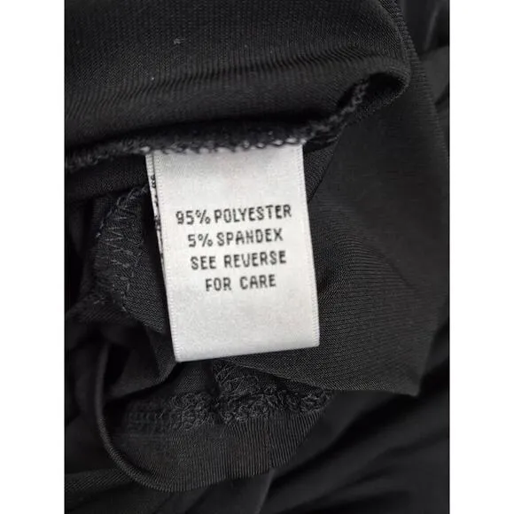 NWT Talbots Black Poly Spandex Asymmetrical Neckline Sheath Dress Sz L cocktail