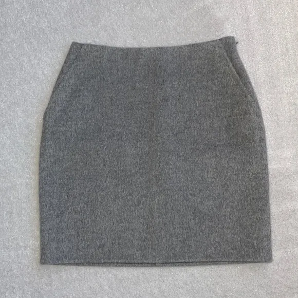 NWT Theory Clean Pencil Skirt in Wool Cashmere Grey Melange