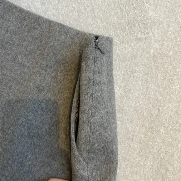 NWT Theory Clean Pencil Skirt in Wool Cashmere Grey Melange