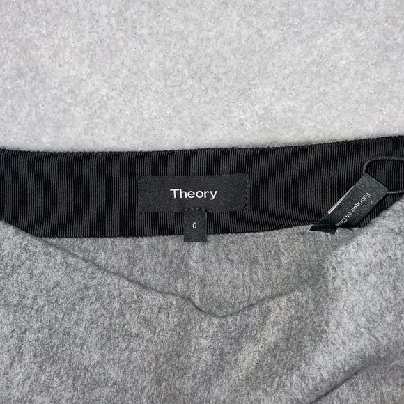 NWT Theory Clean Pencil Skirt in Wool Cashmere Grey Melange