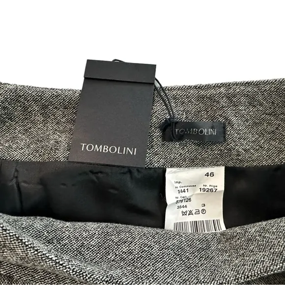 NWT Tombolini Wool Pencil skirt - Made in Italy- Size 46
