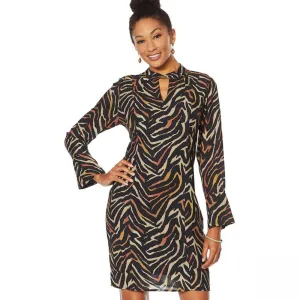 NWT Vanessa Williams Animal Print Keyhole Neckline Shealth Dress. 668090 Small