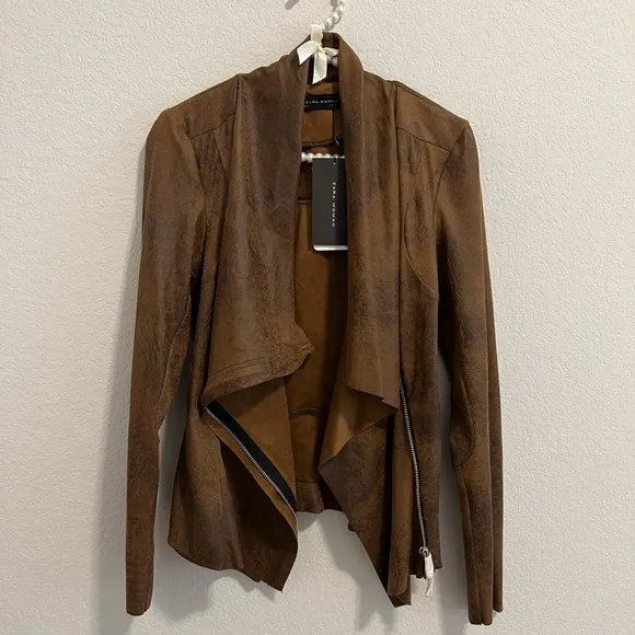 NWT ZARA CAMEL FAUX SUEDE OVERSHIRT JACKET COAT - REF. 2969/240 - SMALL
