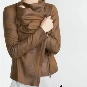 NWT ZARA CAMEL FAUX SUEDE OVERSHIRT JACKET COAT - REF. 2969/240 - SMALL