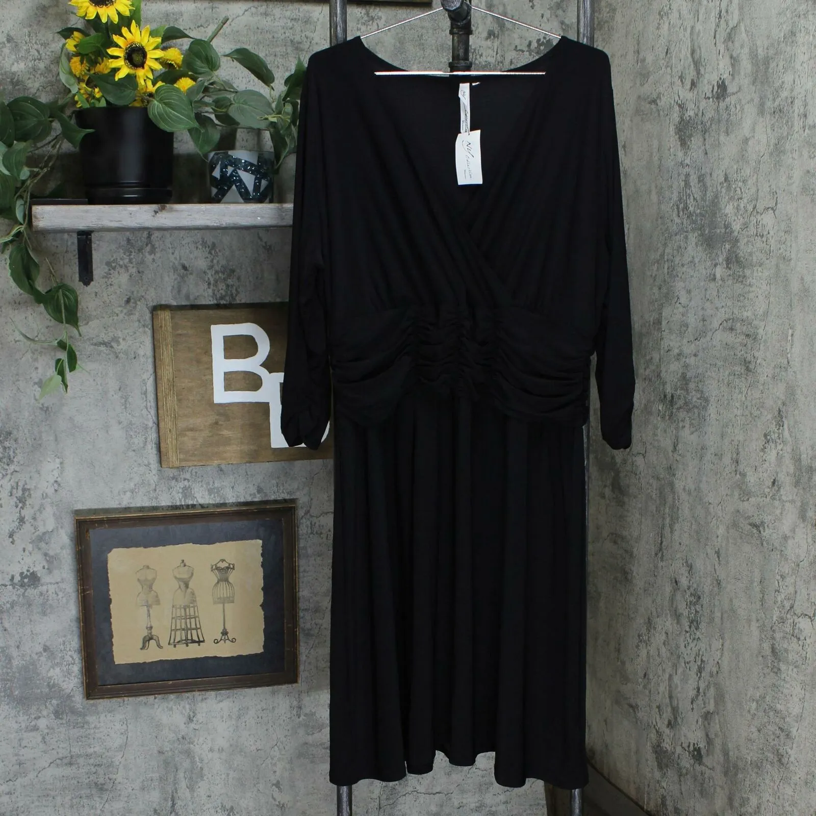 NY Collection Plus Size Ruched A-Line Dress