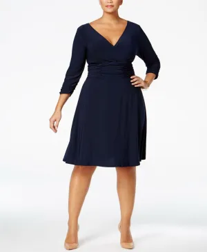 NY Collection Plus Size Ruched A-Line Dress