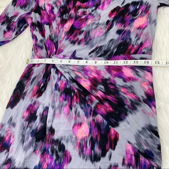NYDJ Women's Sylvia Tifany Long Sleeve Sheath Dress Purple Size 4 Body Shaping