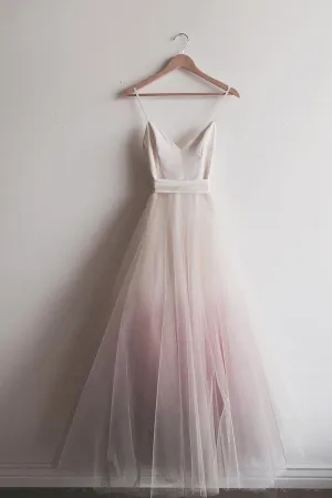 Ombre Prom Dresses Spaghetti Straps A-line Floor-length Long Prom Dress,MP569
