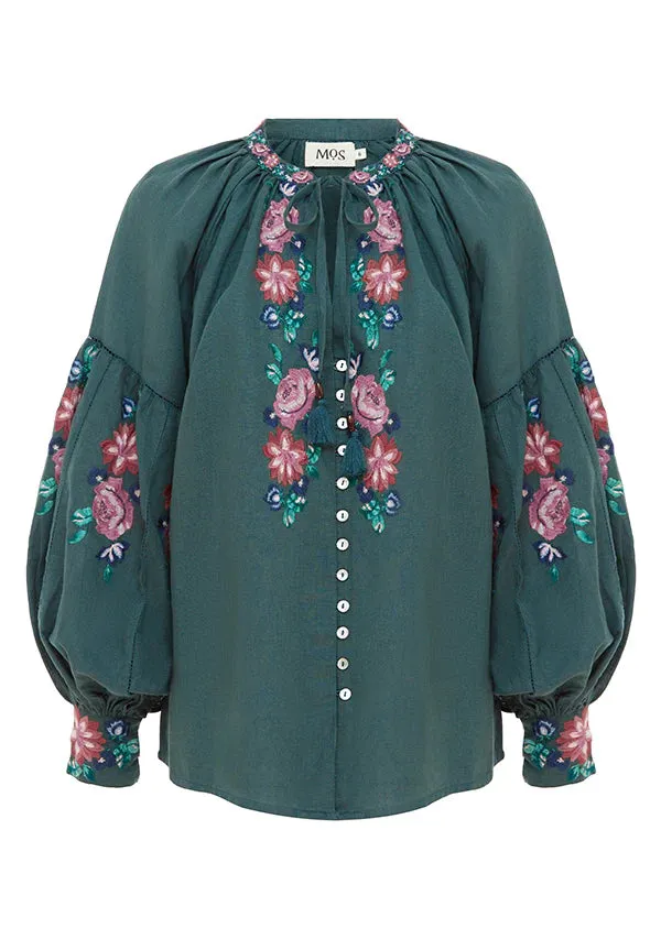 Ophelia Blouse-Pine  ~ MOS the label