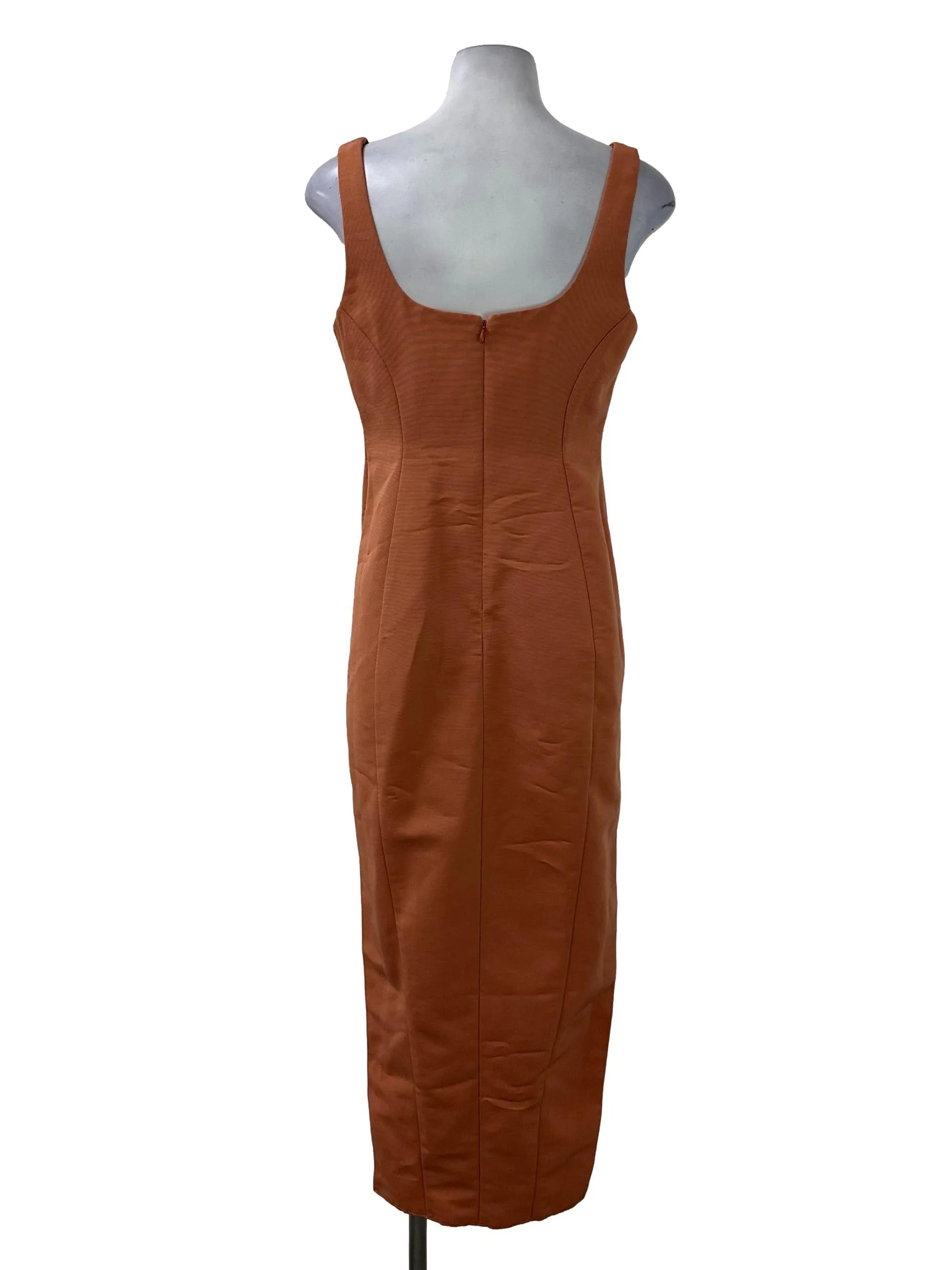 Orange Sleeveless Sheath Dress