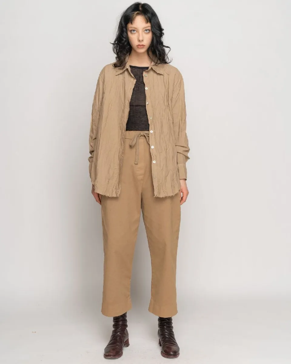 Organic Crinkle Cotton Button-Up Shirt
