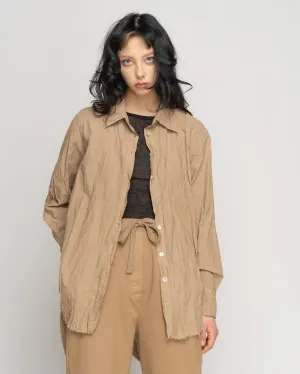 Organic Crinkle Cotton Button-Up Shirt