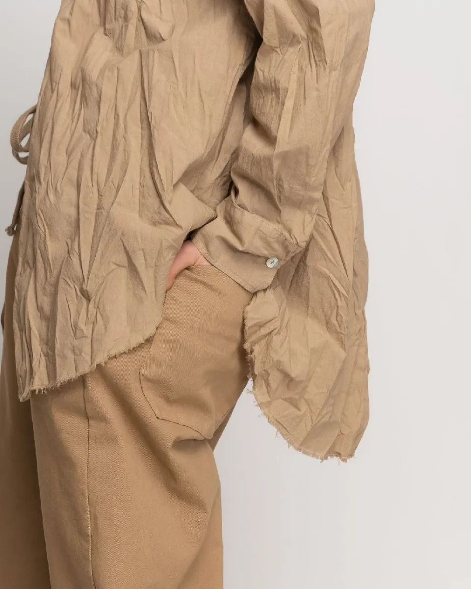 Organic Crinkle Cotton Button-Up Shirt