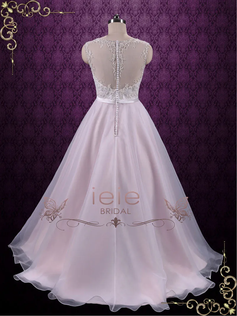 Pearl Pink Wedding Dress with Embroidered Lace Bodice | Jasper