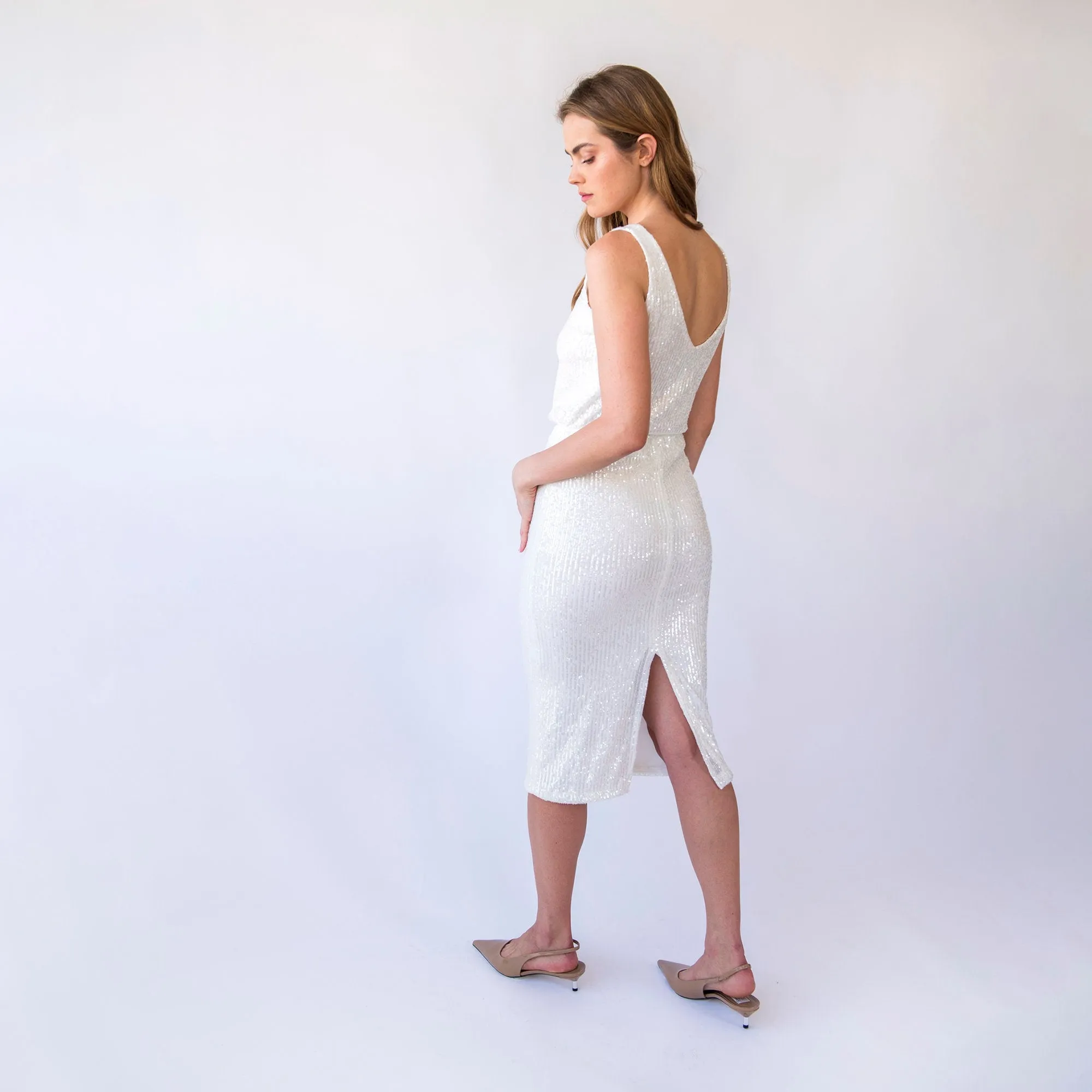 Pencil Bridal Sequins Skirt #3045