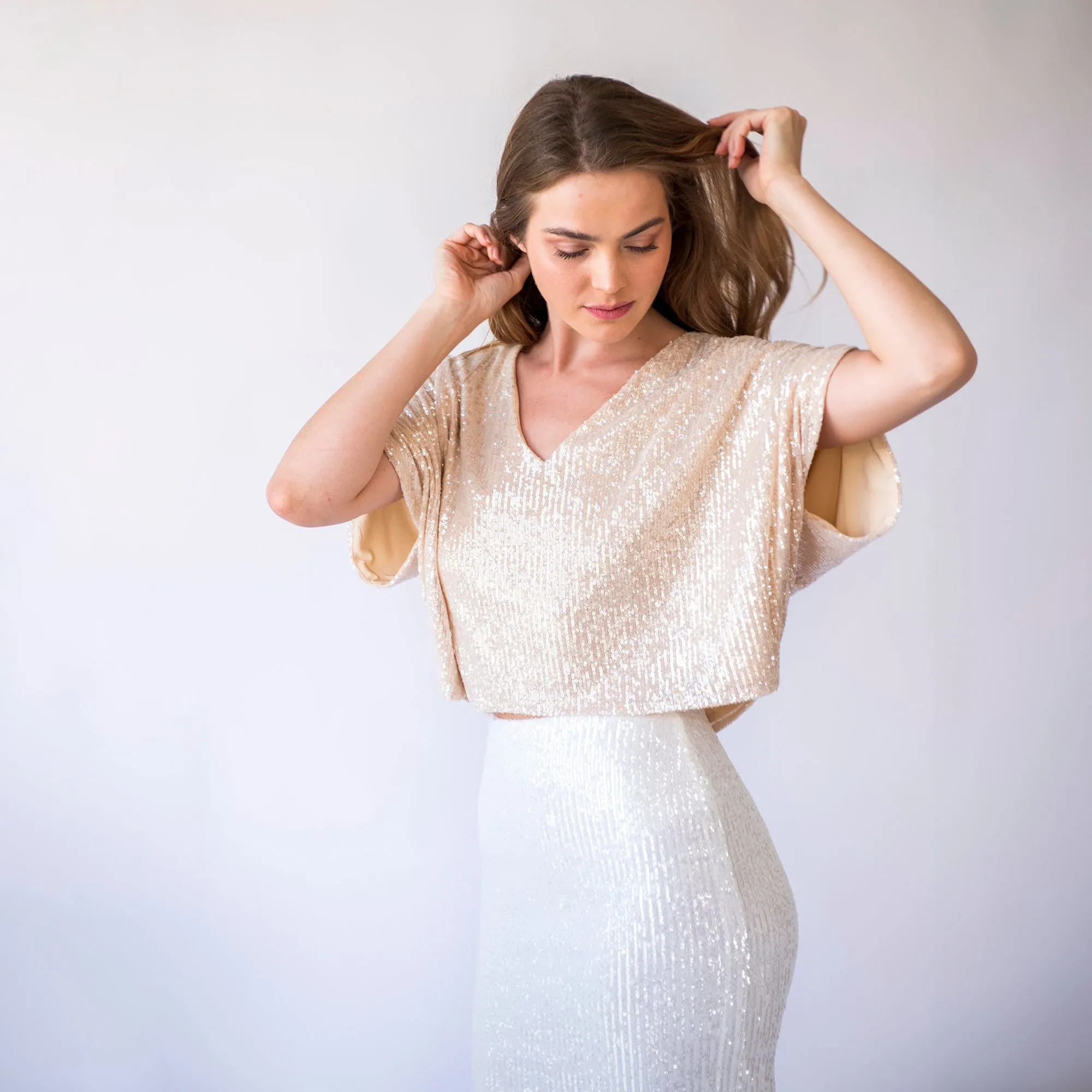Pencil Bridal Sequins Skirt #3045