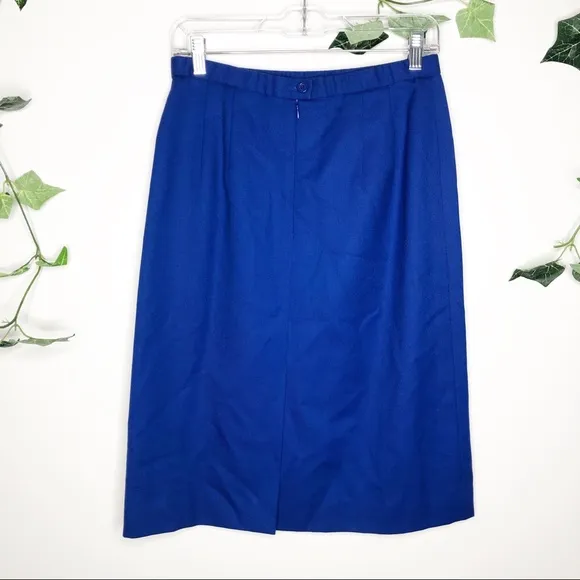 Pendleton Royal Blue Wool Pencil Skirt