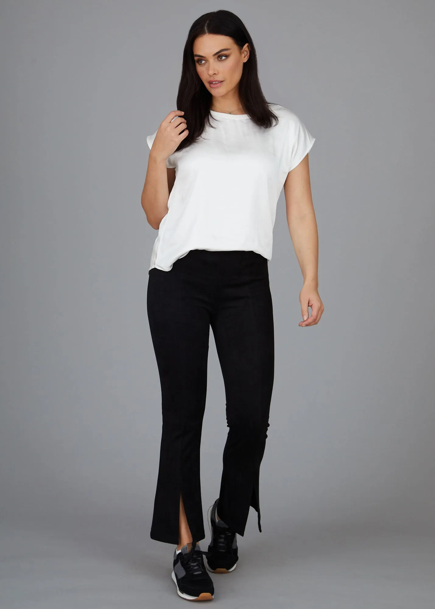 Perry Seemed Slit Pants - Faux Suede: FINAL SALE